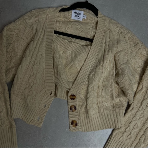 PRINCESS POLLY SOLEIL CROPPED SWEATER SET BEIGE - Picture 8 of 11